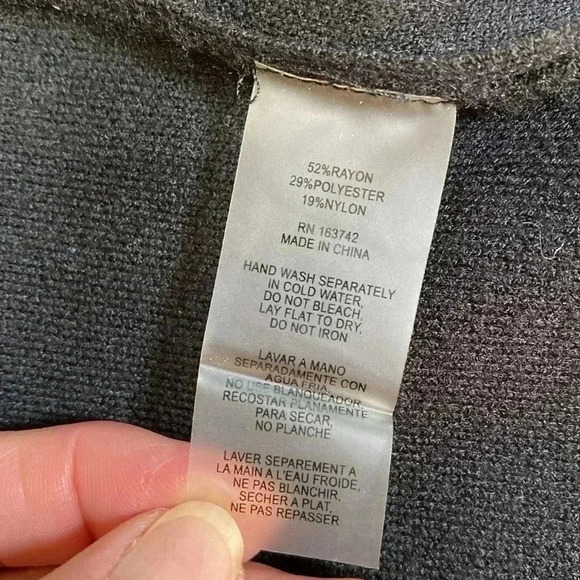 Sioni Black Open Front Cardigan Sweater with Gold Colored Buttons, Size Medium. - Picture 13 of 13